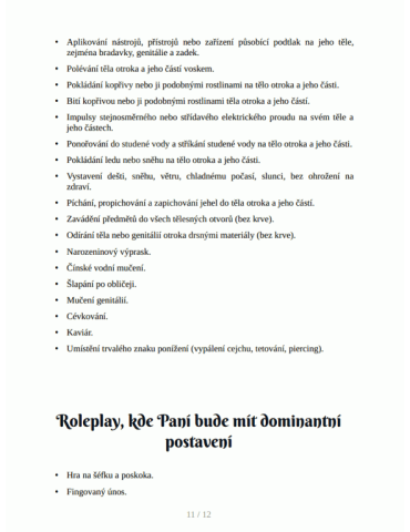 BDSM smlouva o otroctví , Paní a otrok