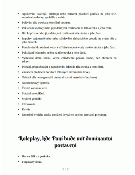 BDSM smlouva o otroctví , Paní a otrok