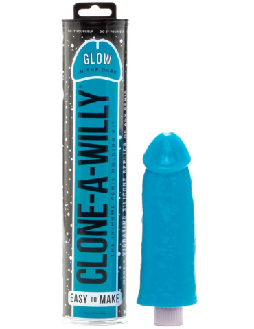 Clone,A,Willy Glow,in,the,Dark Blue (vibrátor) , sada pro odlitek penisu