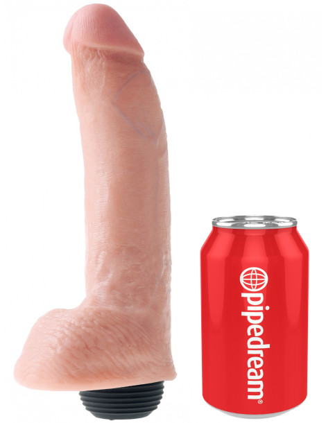 Stříkající realistické dildo s varlaty King Cock 9" , Pipedream