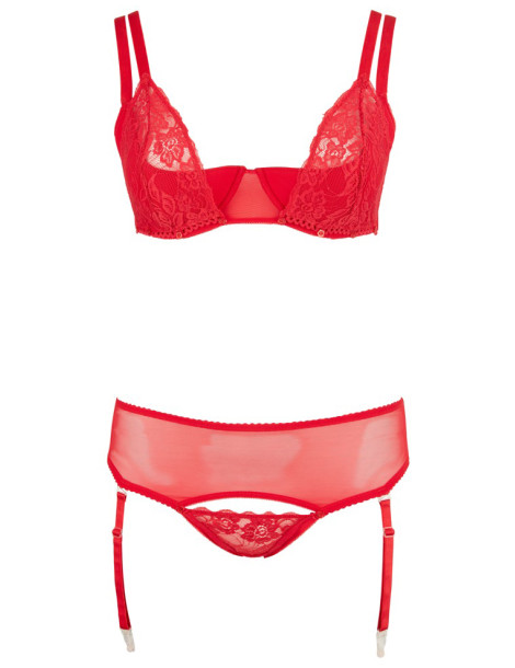 Set erotického prádla s podvazky a odnímatelnou krajkou , Cottelli Collection