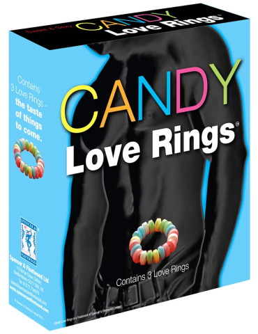 Kroužky na penis z bonbónů CANDY Love Rings , 3 ks