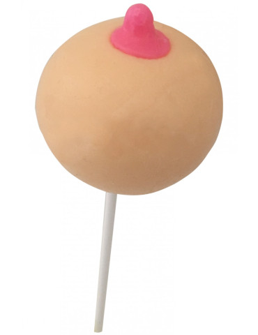 Jahodové lízátko Boobie Pops , tvar ňadra