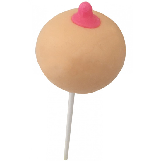 Jahodové lízátko Boobie Pops , tvar ňadra