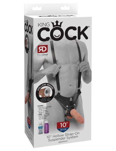 Dutý připínák 10" Hollow Strap,On Suspender System , King Cock