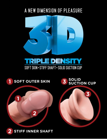 Realistické dildo s varlaty a přísavkou Triple Density 8" , King Cock