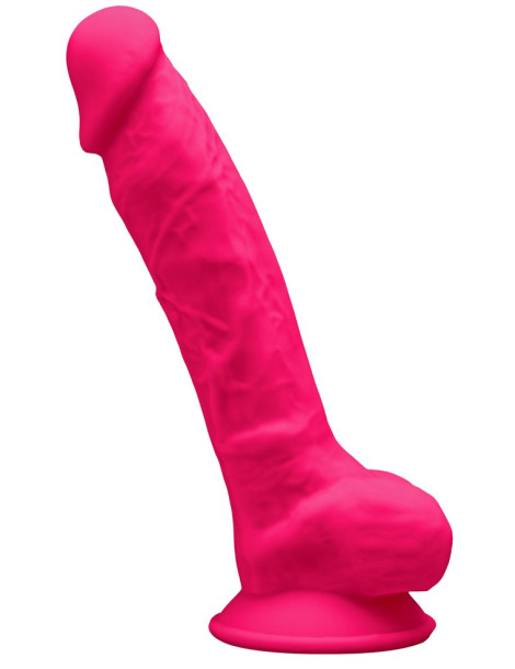 Růžové realistické dildo SILEXD Model 1 , z paměťového silikonu