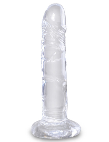 Transparentní realistické dildo s přísavkou King Cock Clear 6"