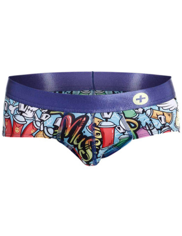 Pánské slipy s barevným obrázkovým motivem Hipster Brief , MaleBasics