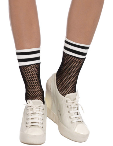 Síťované ponožky s proužky na lemu – Leg Avenue