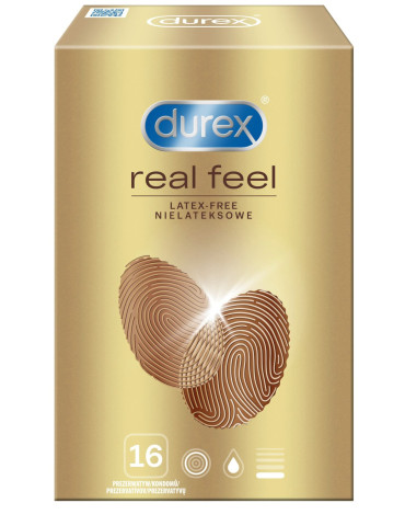 Bezlatexové kondomy Durex Real Feel , 16 ks