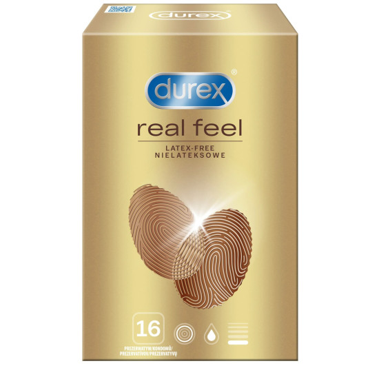 Bezlatexové kondomy Durex Real Feel , 16 ks