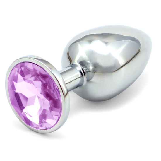 Anální kovový kolík s krystalem , světle fialový