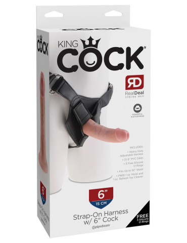 Realistické dildo Pipedream King Cock 6" + postroj Heavy Duty