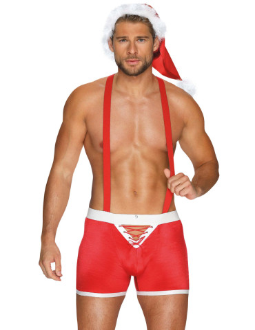 Vánoční kostým Mr. Claus (boxerky s kšandami a čepice) , Obsessive
