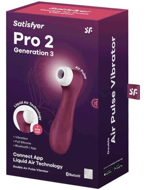 Pulzační a vibrační stimulátor klitorisu Pro 2 Generation 3 , Satisfyer (Wine Red)