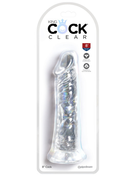 Dildo s přísavkou King Cock Clear 8" , Pipedream