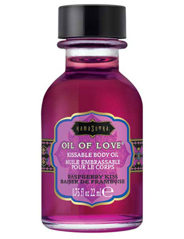 Slíbatelný tělový olej OIL OF LOVE Raspberry Kiss , Kama Sutra, 22 ml