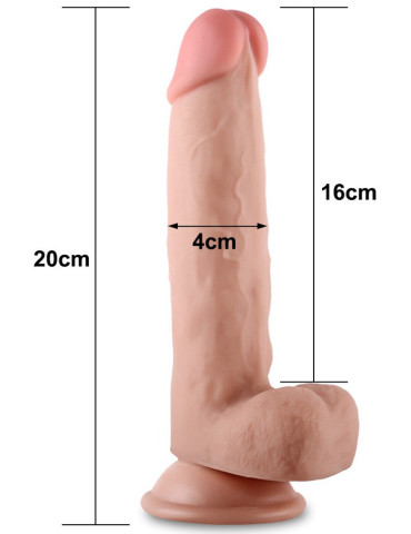 Dildo s pohyblivou kůží a přísavkou Sliding Skin 8" , Lovetoy