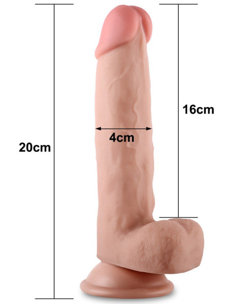 Dildo s pohyblivou kůží a přísavkou Sliding Skin 8" , Lovetoy
