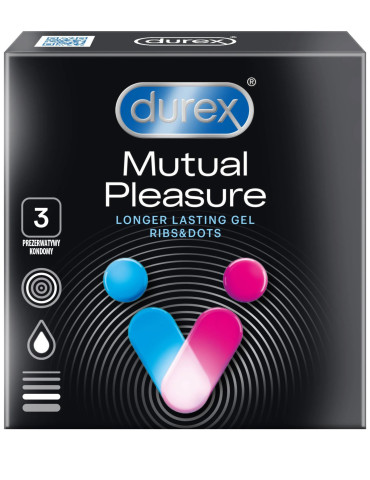 Vroubkované kondomy pro oddálení ejakulace Mutual Pleasure (3 ks) , Durex