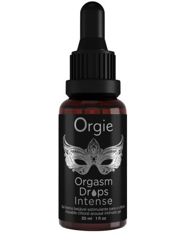 Slíbatelný a hřejivý stimulační gel na klitoris Orgasm Drops Intense , Orgie