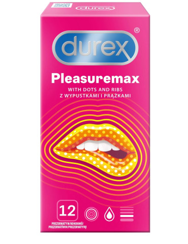 Vroubkované kondomy Pleasuremax (12 ks) , Durex