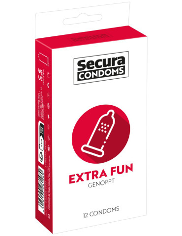 Vroubkované kondomy Extra Fun , Secura (12 ks)