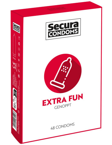 Vroubkované kondomy Extra Fun , Secura (48 ks)