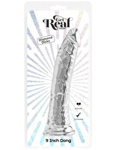 Transparentní realistické dildo s přísavkou Get Real 9" , TOYJOY