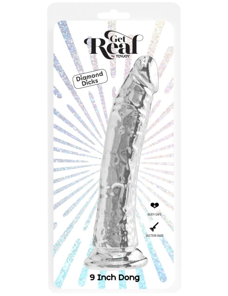 Transparentní realistické dildo s přísavkou Get Real 9" , TOYJOY