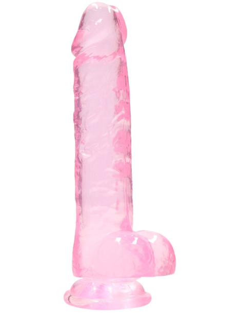 Realistické dildo s varlaty a přísavkou RealRock 8" , SHOTS (růžové)