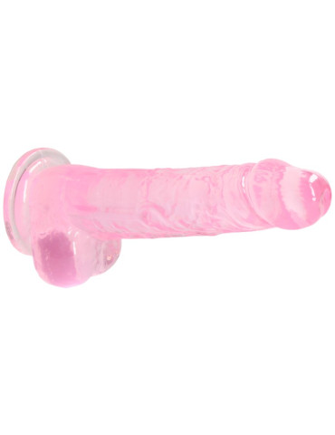 Realistické dildo s varlaty a přísavkou RealRock 8" , SHOTS (růžové)