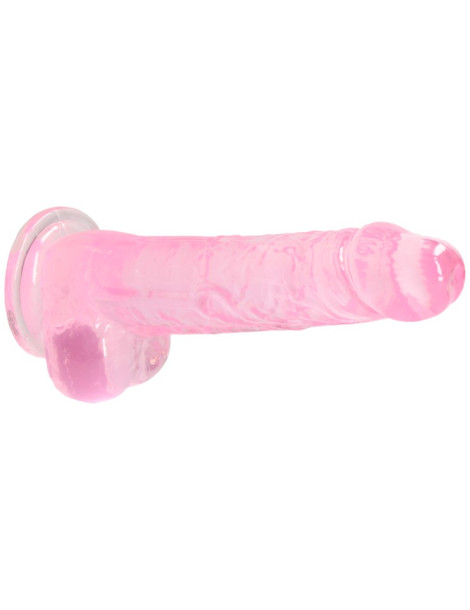 Realistické dildo s varlaty a přísavkou RealRock 8" , SHOTS (růžové)