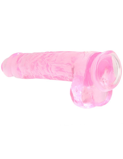Realistické dildo s varlaty a přísavkou RealRock 9" , SHOTS (růžové)