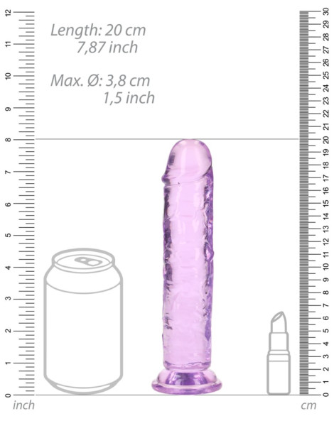 Realistické dildo s přísavkou RealRock 7" , SHOTS (fialové)