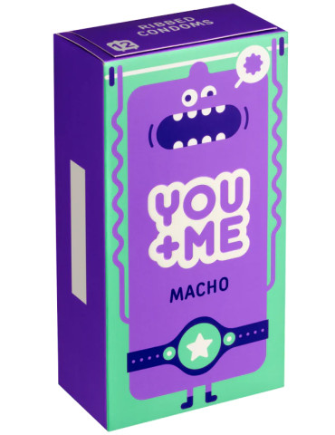 Vroubkované kondomy You&Me Macho (12 ks)
