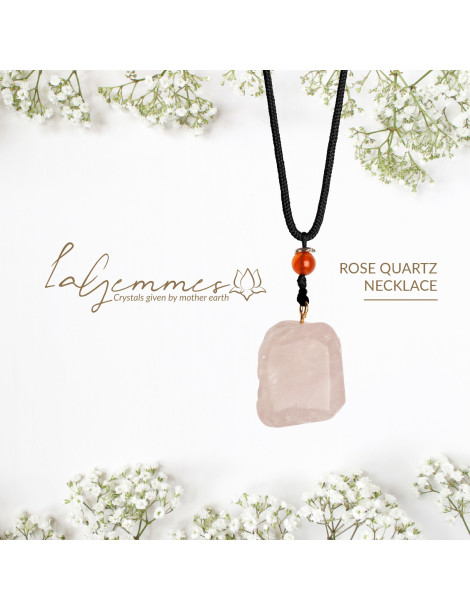 Náhrdelník s růženínem Rose Quartz Necklace , La Gemmes
