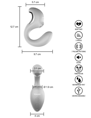 Vibrátor s pulzačním stimulátorem klitorisu TWIST , TOYJOY