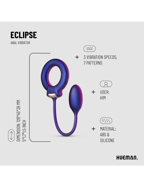 Erekční kroužek s análním vibrátorem Eclipse , Hueman