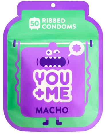 Vroubkované kondomy YOU+ME Macho (50 ks)