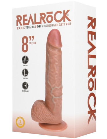 Realistický přirážecí vibrátor s přísavkou 8" , RealRock